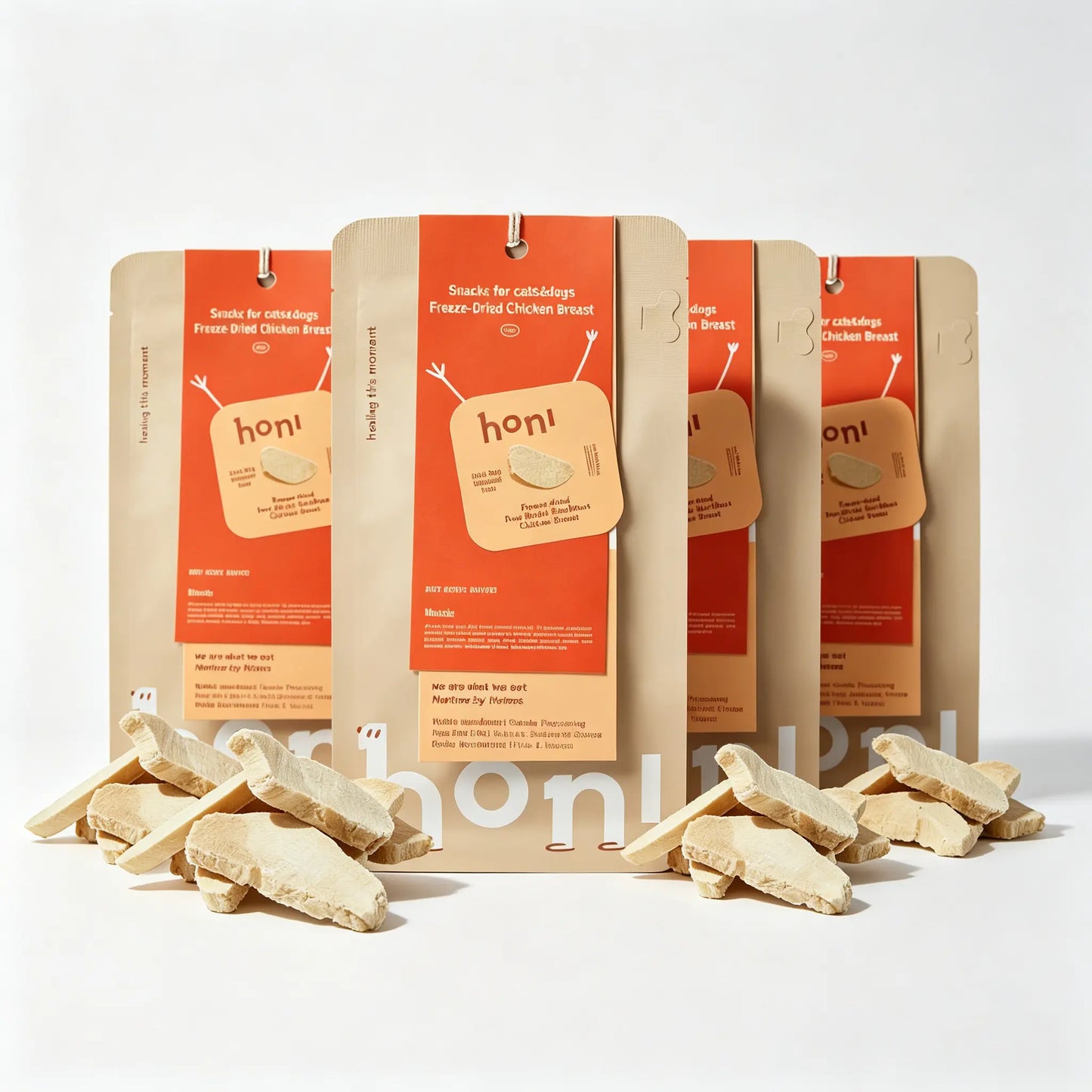 Freeze-Dried Raw Cut Natural Chicken Breast Treats for Cats & Dogs, Single-Ingredient Grain-Free Dental Chews, Low-Sensitivity No-Preservatives Training Rewards, 30G per Bag