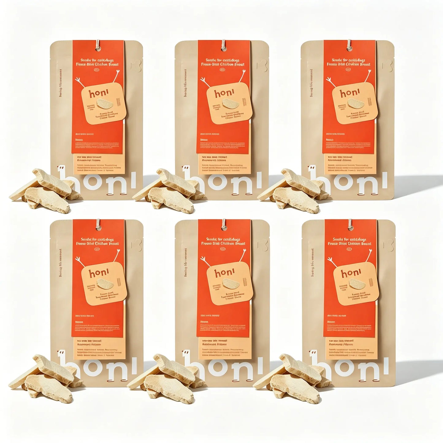 Freeze-Dried Raw Cut Natural Chicken Breast Treats for Cats & Dogs, Single-Ingredient Grain-Free Dental Chews, Low-Sensitivity No-Preservatives Training Rewards, 30G per Bag