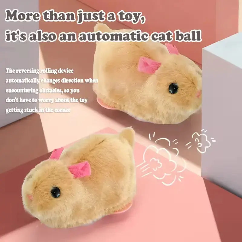 Boredom Buster Smart Cat Toy USB Rechargeable Auto-Rolling Ball with Mouse Hands-Free Play for Indoor Cats, Automatic Interactive Rolling Kitten Play Enrichmenttoy to Kill Kitty Boredom