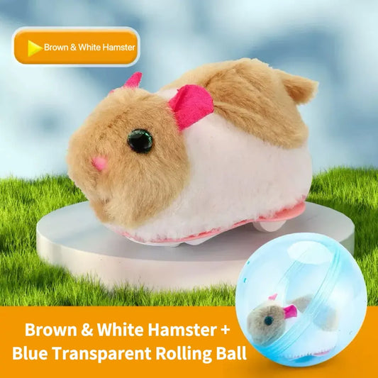 Boredom Buster Smart Cat Toy USB Rechargeable Auto-Rolling Ball with Mouse Hands-Free Play for Indoor Cats, Automatic Interactive Rolling Kitten Play Enrichmenttoy to Kill Kitty Boredom